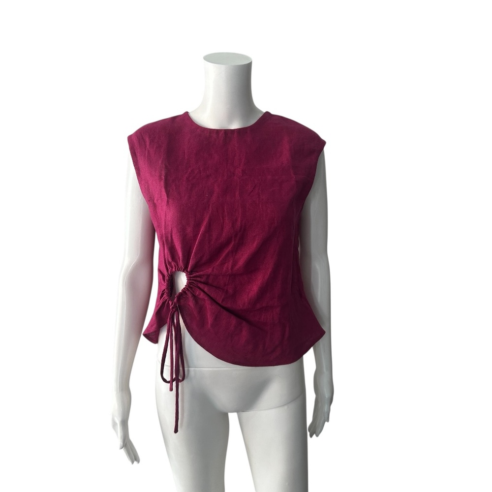 Yaly Couture Pink Sleeveless Tie Accent Top Size Large